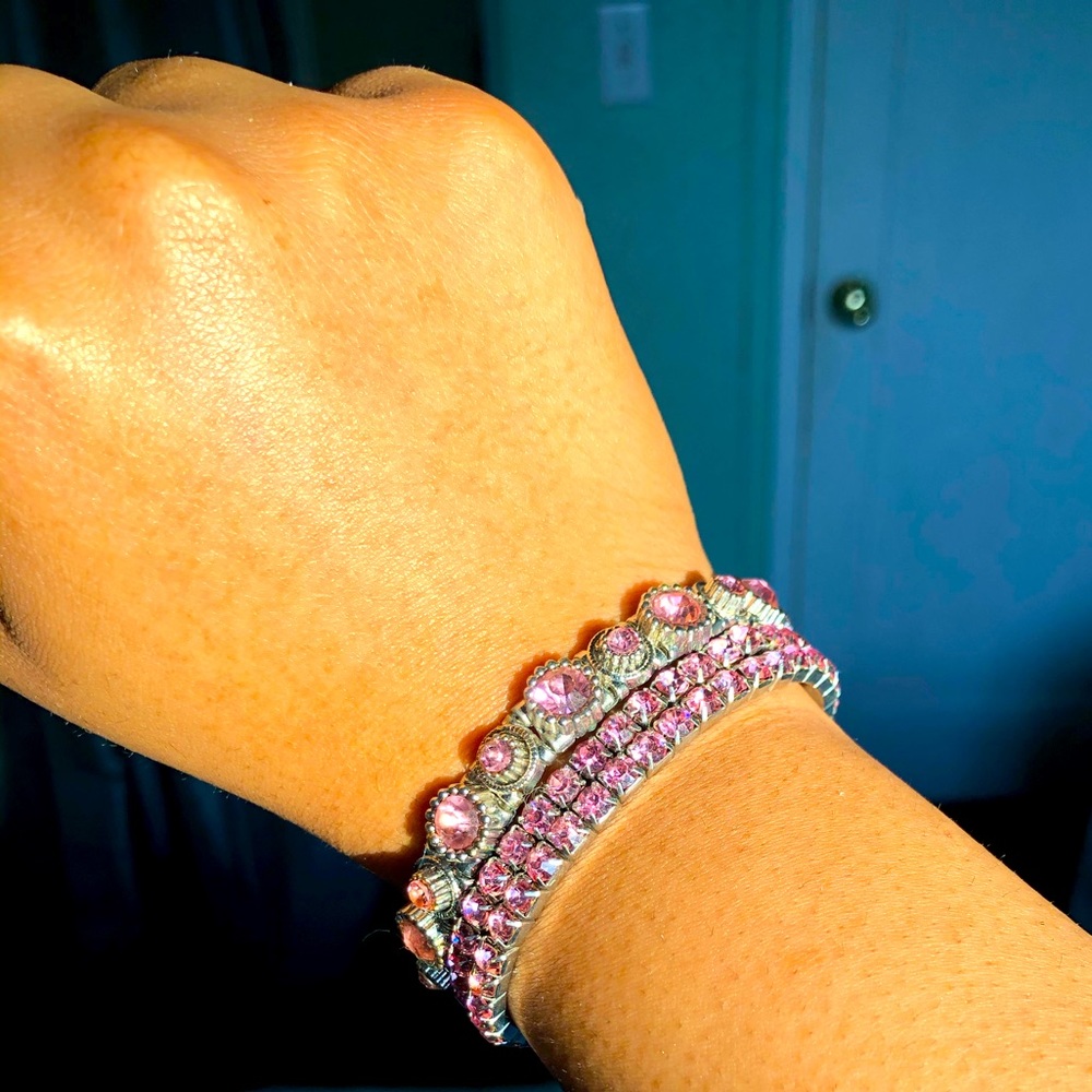 Pink Diamond Bracelet Set